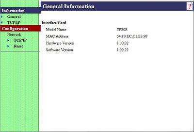 400px lej pos80d net config status