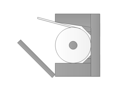 400px paper roll front direction